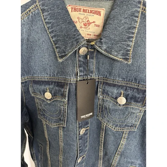 True Religion‎ Men's Jesse Denim Trucker Jacket Medium Wash Size Medium NEW $159